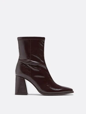 Stradivarius Botki na obcasie stretch  BRĄZOWY