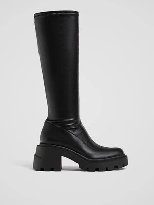 Stradivarius Botki na platformie  Czarny