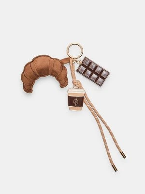 Stradivarius Breloczek charm kawa i rogalik  Brązowy