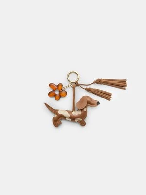 Stradivarius Brelok charm pies i kwiat  Brązowy