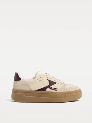 Stradivarius Buty flatform  Ciemnoczerwony