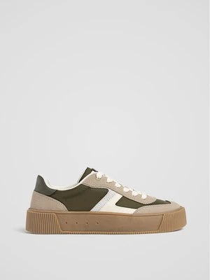 Stradivarius Buty sportowe na platformie  Khaki