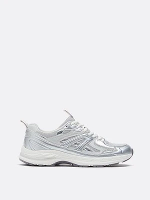 Stradivarius Buty sportowe z detalami  SREBRNY