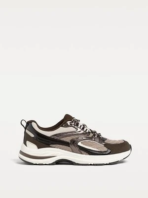 Stradivarius Buty sportowe z materiałowymi paskami  BRĄZOWY