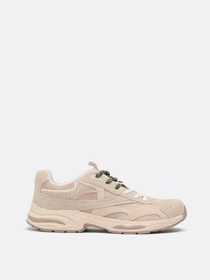 Stradivarius Buty sportowe ze skórzanymi detalami  BEŻOWY