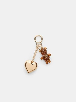 Stradivarius Charms miś z metalowym elementem  Brązowy