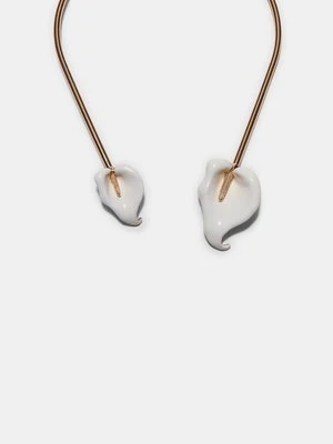 Stradivarius Choker z kwiatem kalii  Ecru