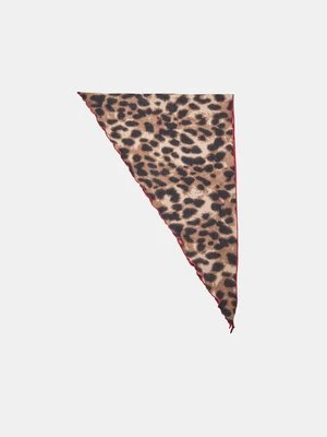 Stradivarius Chusta trójkątna w panterkę  Brązowy