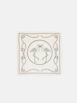 Stradivarius Chustka szydełkowa w kwiaty  Ecru