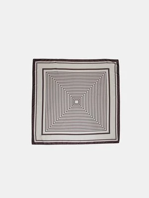 Stradivarius Chustka w kratkę  Ecru