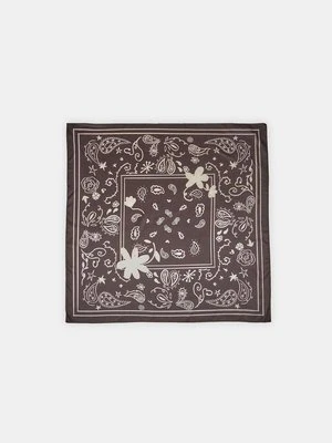 Stradivarius CHUSTKA W KWIATY PAISLEY  Brązowy