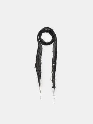 Stradivarius Cienki szal z koralikami  Czarny
