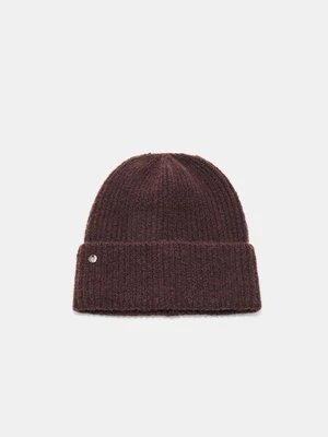 Zdjęcie produktu Stradivarius Czapka beanie z blaszką  Brązowy