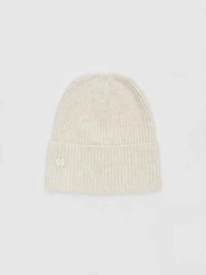 Zdjęcie produktu Stradivarius Czapka beanie z blaszką  Ecru