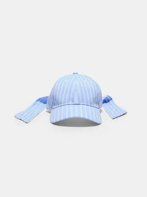 Stradivarius Czapka w paski z kokardą  Niebieski