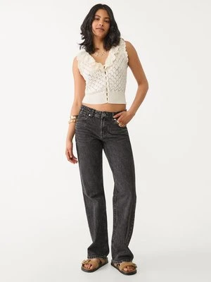 Stradivarius D03 Jeansy o prostym kroju z niskim stanem  CZARNY DENIM