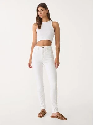 Stradivarius D07 Jeansy skinny fit z regularnym stanem  Biały