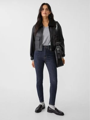 Stradivarius D07 Jeansy skinny fit z regularnym stanem  Ciemnoniebieski