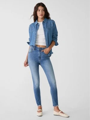 Zdjęcie produktu Stradivarius D07 Jeansy skinny fit z regularnym stanem  Denimowy średni Dark Blue