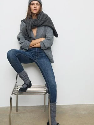 Stradivarius D07 Jeansy skinny fit z regularnym stanem  NIEBIESKI DENIM OVERDYED