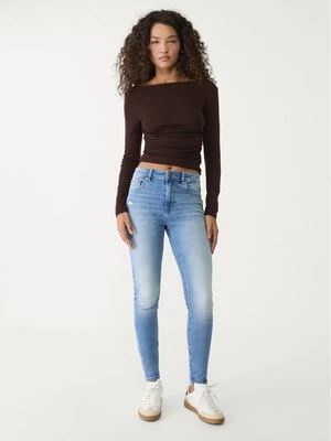 Stradivarius D07 Jeansy skinny fit z regularnym stanem  Średni niebieski