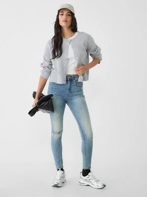 Stradivarius D07 Jeansy skinny fit z regularnym stanem  ŚREDNI NIEBIESKI DENIM