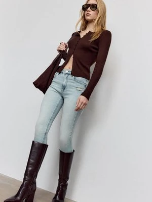 Stradivarius D07 Jeansy skinny fit z regularnym stanem  ŚREDNIOJASNY NIEBIESKI DENIM