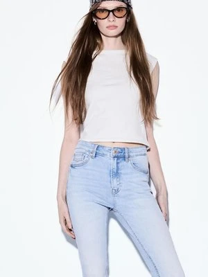 Stradivarius D07 Jeansy skinny fit z regularnym stanem  ŚREDNIOJASNY NIEBIESKI DENIM