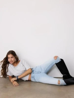 Stradivarius D07 Jeansy z wysokim stanem  JASNONIEBIESKI DENIM