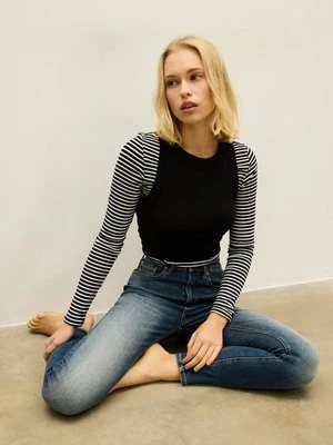 Stradivarius D09 Jeansy skinny fit z bardzo wysokim stanem  WYBLAKŁY DENIM