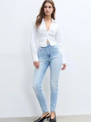 Stradivarius D09 Jeansy skinny super wysoki stan  JASNONIEBIESKI DENIM