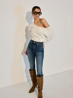 Stradivarius D09 Jeansy skinny fit z bardzo wysokim stanem  ŚREDNI NIEBIESKI DENIM