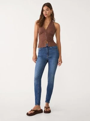 Stradivarius D09 Jeansy skinny z bardzo wysokim stanem  WYBLAKŁY DENIM