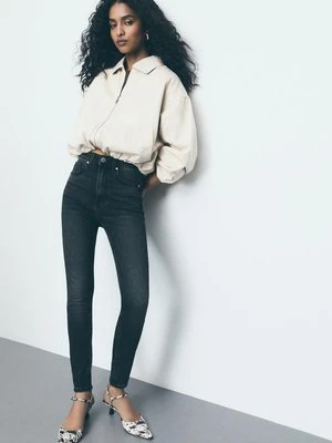 Stradivarius D09 Jeansy skinny z bardzo wysokim stanem  CZARNY DENIM