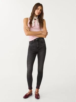 Stradivarius D09 Jeansy skinny z bardzo wysokim stanem  Czarny sprany