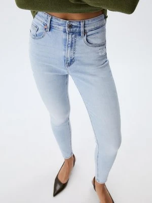 Stradivarius D09 Jeansy skinny z bardzo wysokim stanem  ŚREDNI NIEBIESKI DENIM