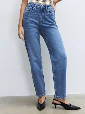 Stradivarius D10 Jeansy mom fit slim  ŚREDNIOJASNY NIEBIESKI DENIM