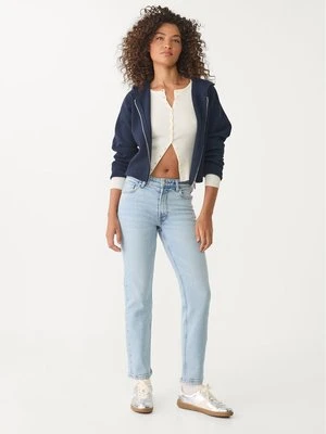 Stradivarius D10 Jeansy mom fit typu slim  Niebieski denim