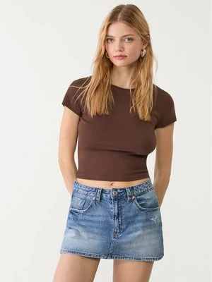 Stradivarius D62 Jeansowe spódnicospodenki  Niebieski overdye