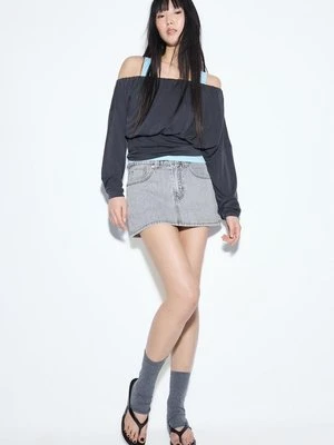 Stradivarius D62 Spódnicospodnie jeansowe  PERŁOWOSZARY DENIM