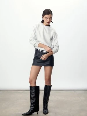 Stradivarius D62 Mini spódnico-spodnie ze sztucznej skóry  Czarny