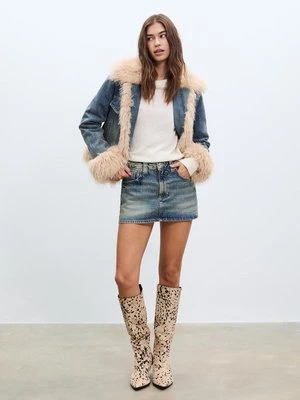 Stradivarius D62 Spódnico-spodenki dżinsowe  NIEBIESKI DENIM OVERDYED