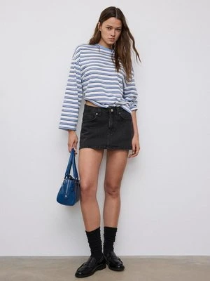 Stradivarius D62 Spódnico-spodnie denimowe  CZARNY DENIM