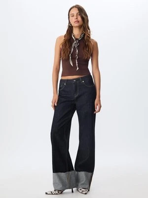 Stradivarius D65 Jeans straight vuelta  WYBLAKŁY DENIM