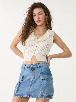 Stradivarius D66 Jeansowa spódnica mini cargo  Jasnoniebieski