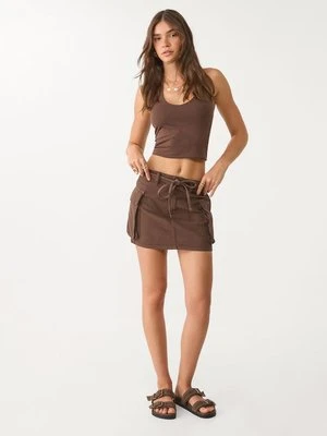 Stradivarius D66 Spódnica mini cargo  Brązowy