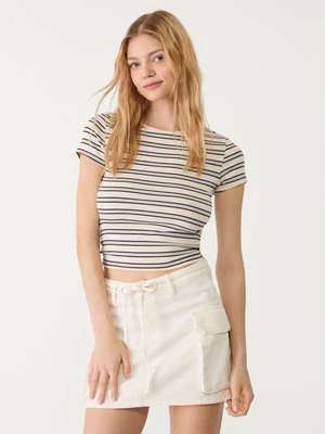 Stradivarius D66 Spódnica mini cargo  Ecru