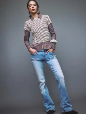 Stradivarius D67 Jeans slim bootcut  ŚREDNIOJASNY NIEBIESKI DENIM