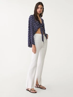 Stradivarius D74 Dzwony z rozcięciem  Biały