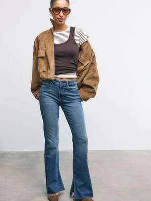 Stradivarius D74 Jeansy dzwony z rozcięciem  ŚREDNIOJASNY NIEBIESKI DENIM